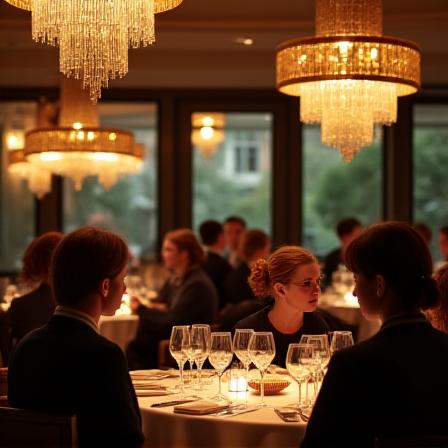 La sala principale illuminata